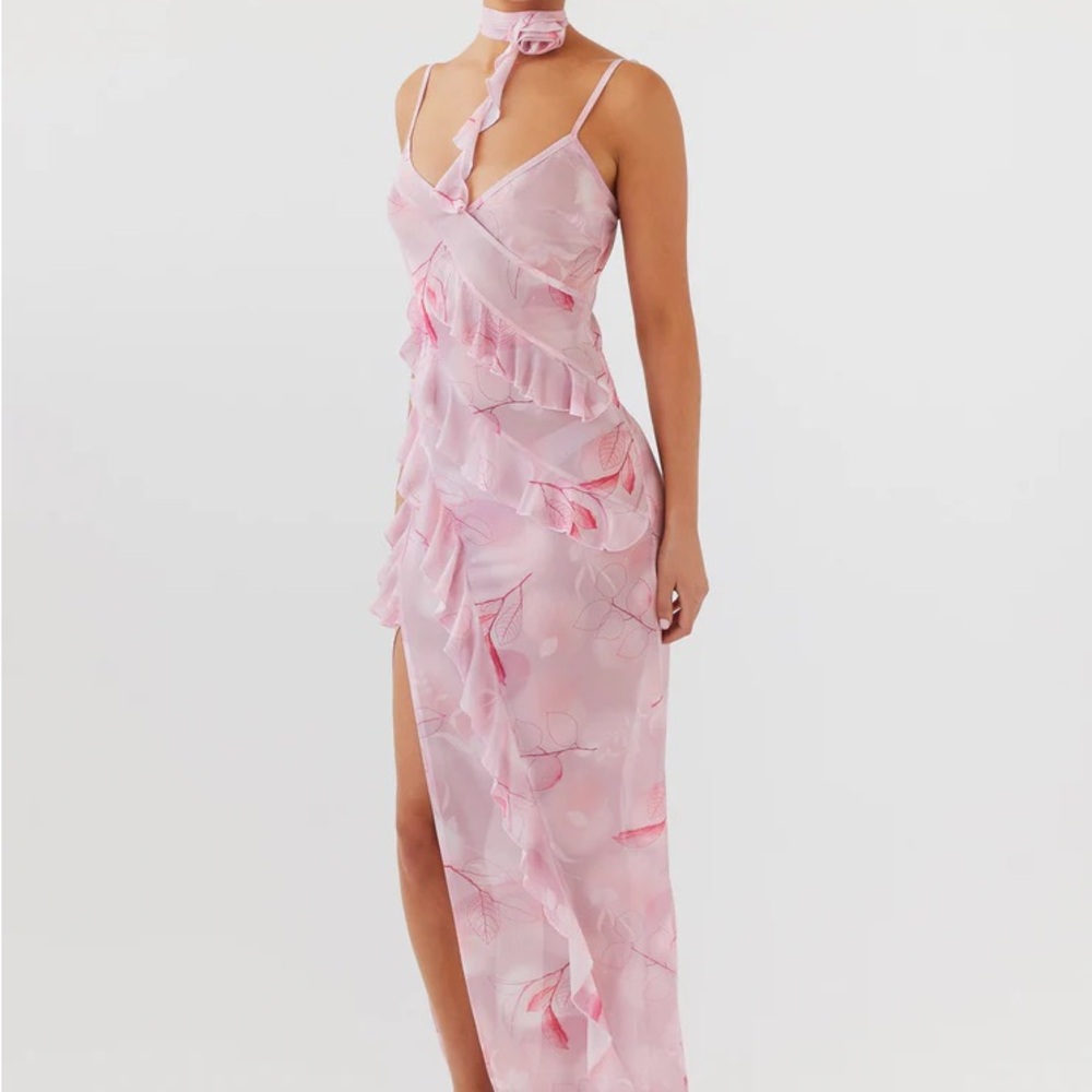 PepperMayo “New Romantics” Elegant Mesh Floral Maxi Dress